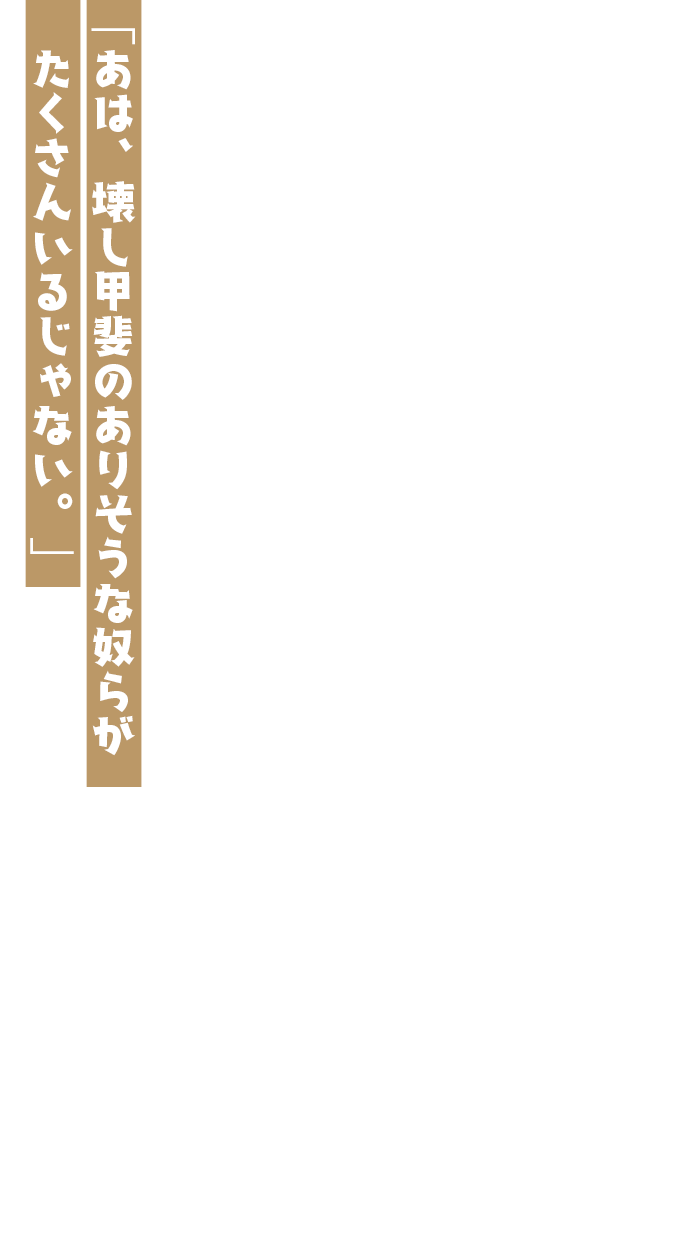 「あは、壊し甲斐のありそうな奴らがたくさんいるじゃない。」