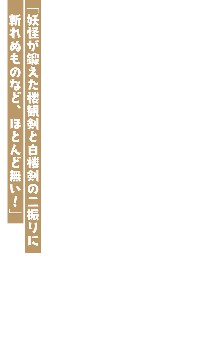 「妖怪が鍛えた楼観剣と白楼剣の二振りに斬れぬものなど、ほとんど無い！」